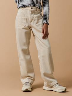 Pantalon droit fille en denim  - vertbaudet enfant