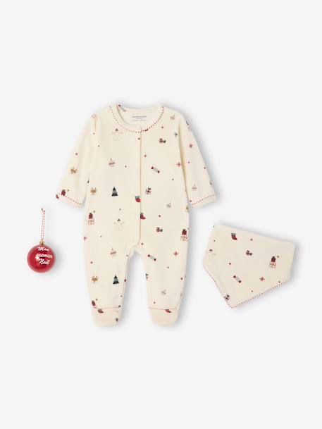 Ensemble 3 pièces bébé coffret cadeau Noël écru 5 - vertbaudet enfant 
