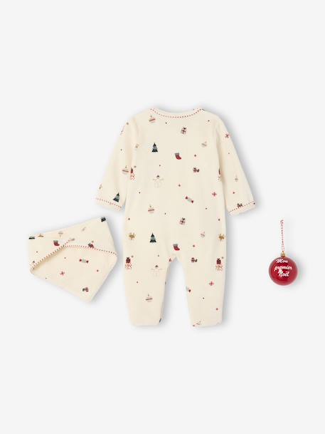 Ensemble 3 pièces bébé coffret cadeau Noël écru 2 - vertbaudet enfant 