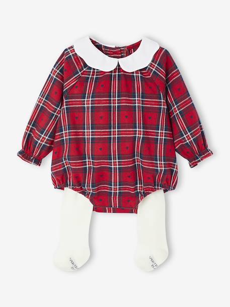 Bébé-Ensemble bébé Noël barboteuse flanelle et collant collab vertbaudet x Envie de Fraise