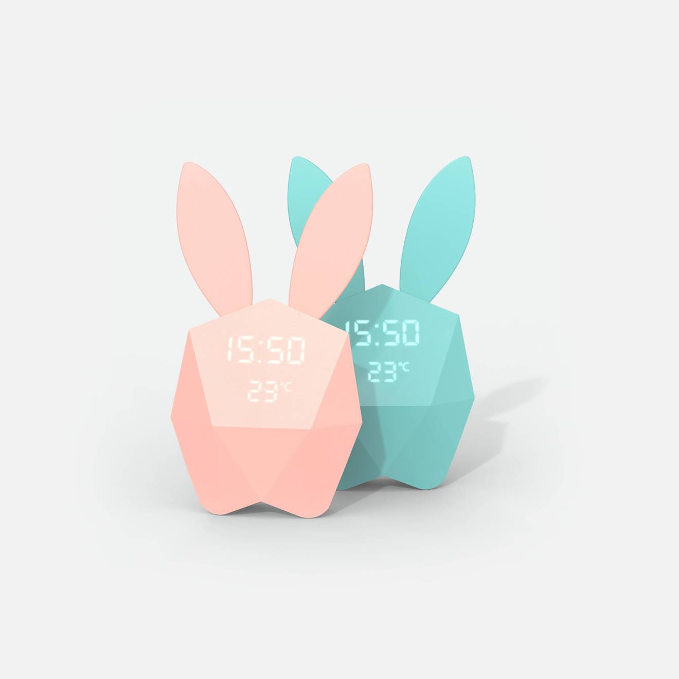 Réveil & Veilleuse Cutie Clock - Aimanté, Nomade Turquoise - Mob Bleu