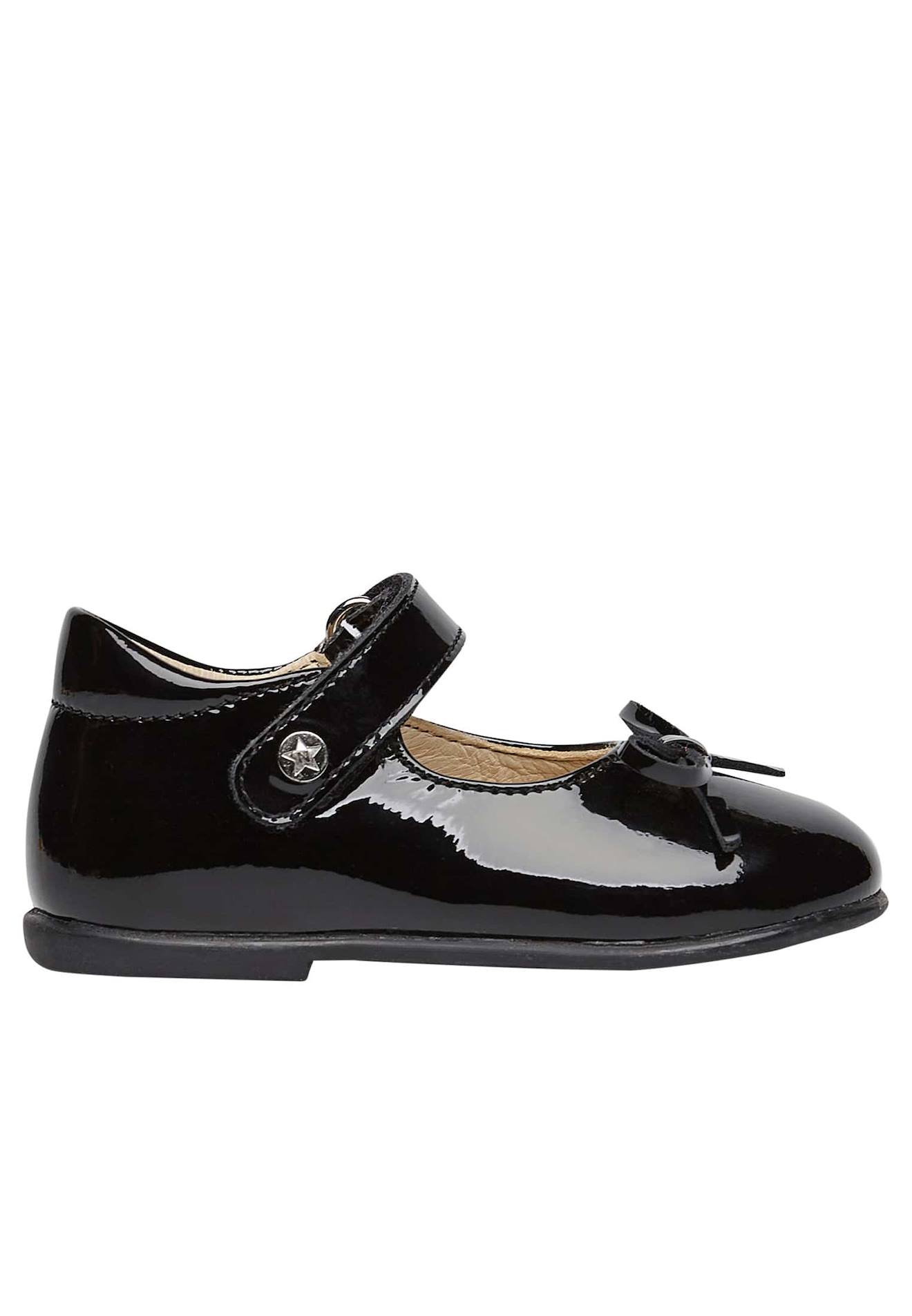 Ballerines En Verni Avec Sangle Ballet Noir Ivoire
