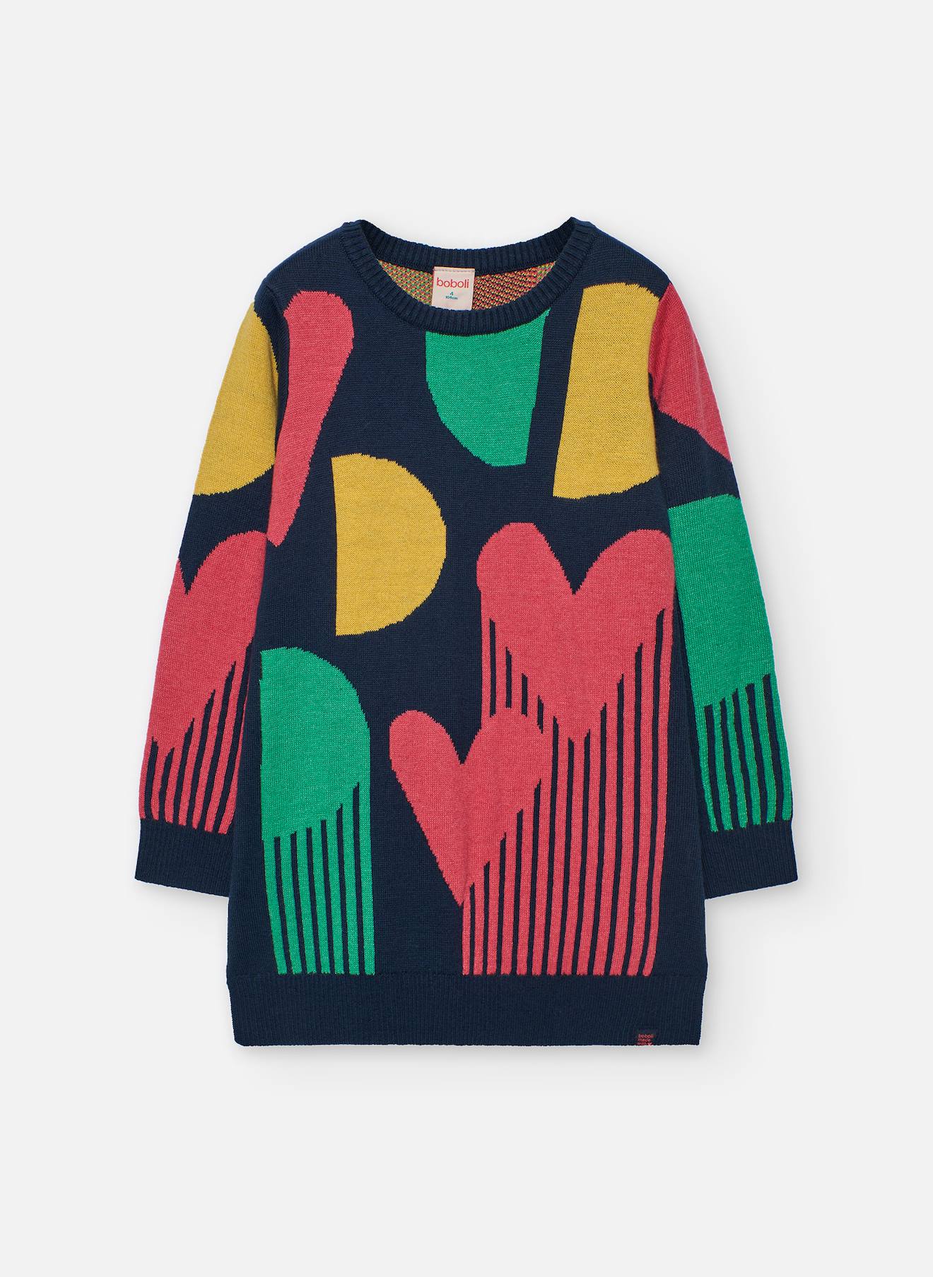 Robe En Maille À Motifs Bleu