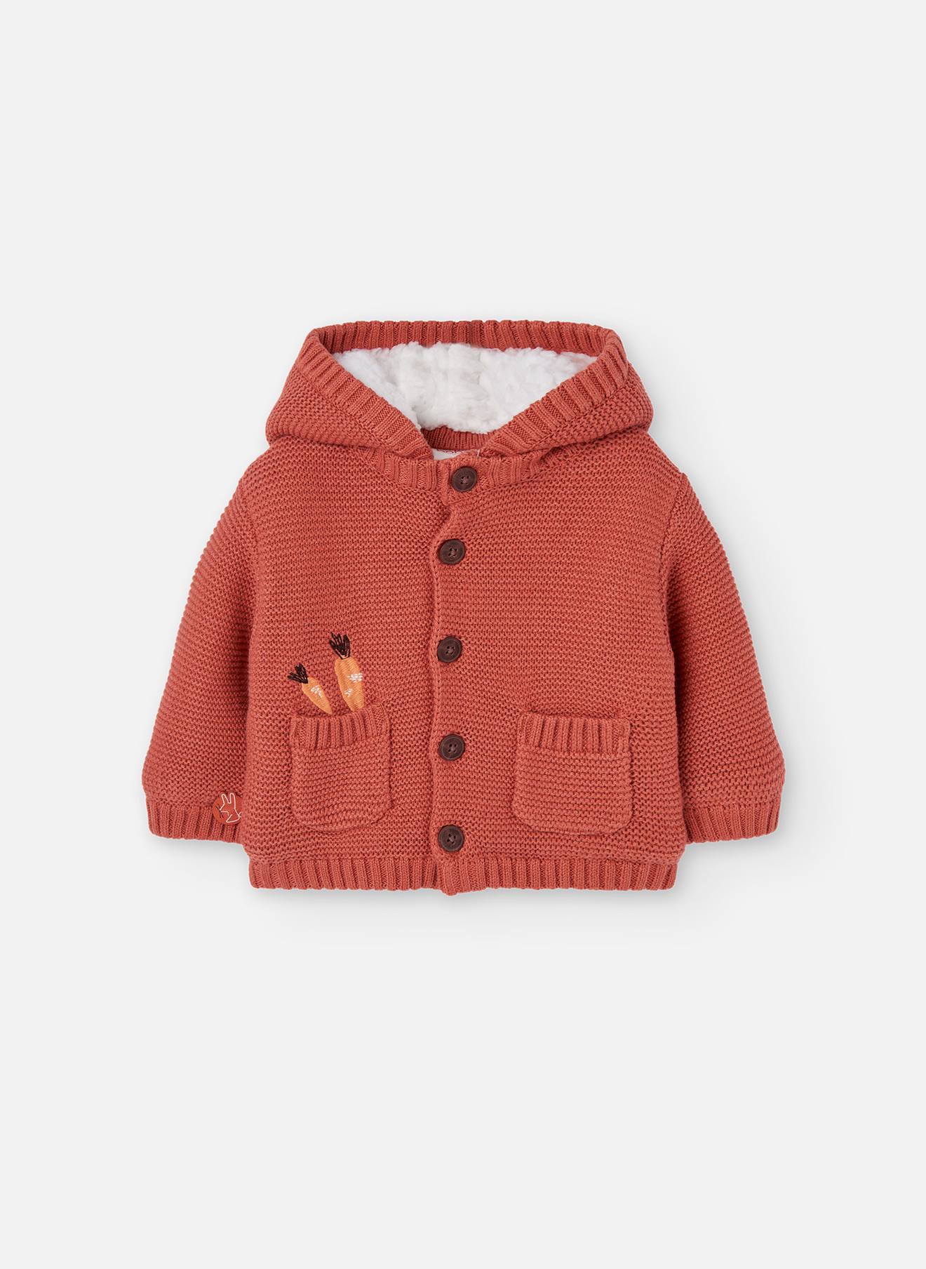 Gilet Tricot Pour Bébé Motif Animaux Orange