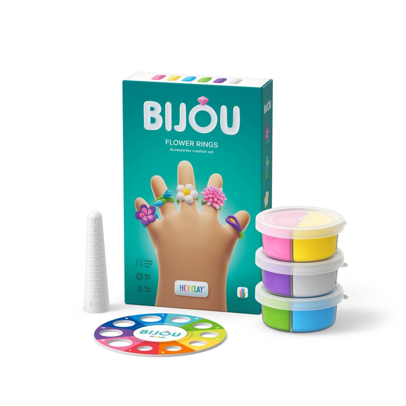 Pâte À Modeler Lègère Hey Clay Bijou Bague Fleurs - Dès 3 Ans Multicolore