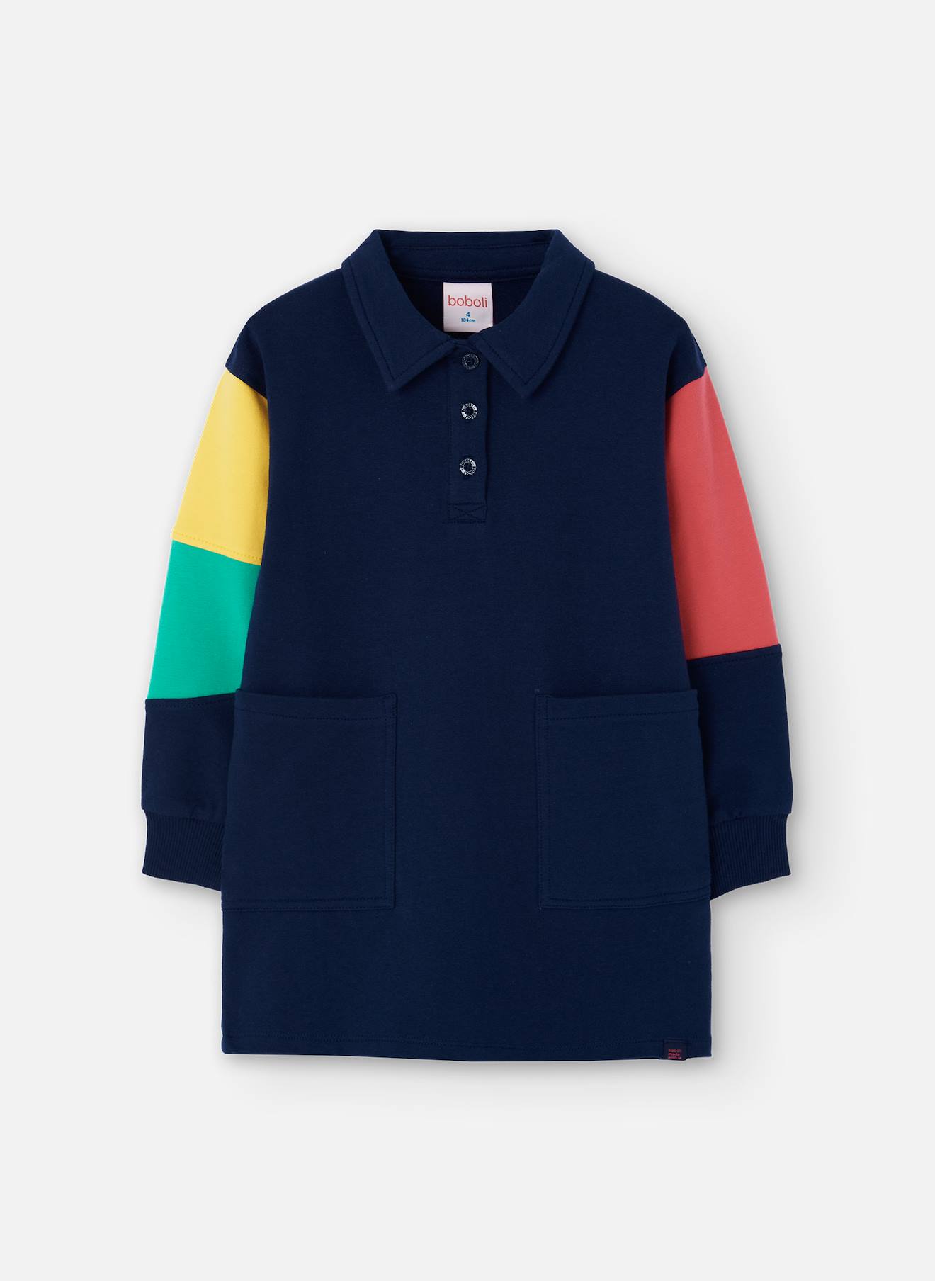 Robe Style Sweat En Tissus Polaire Bleu