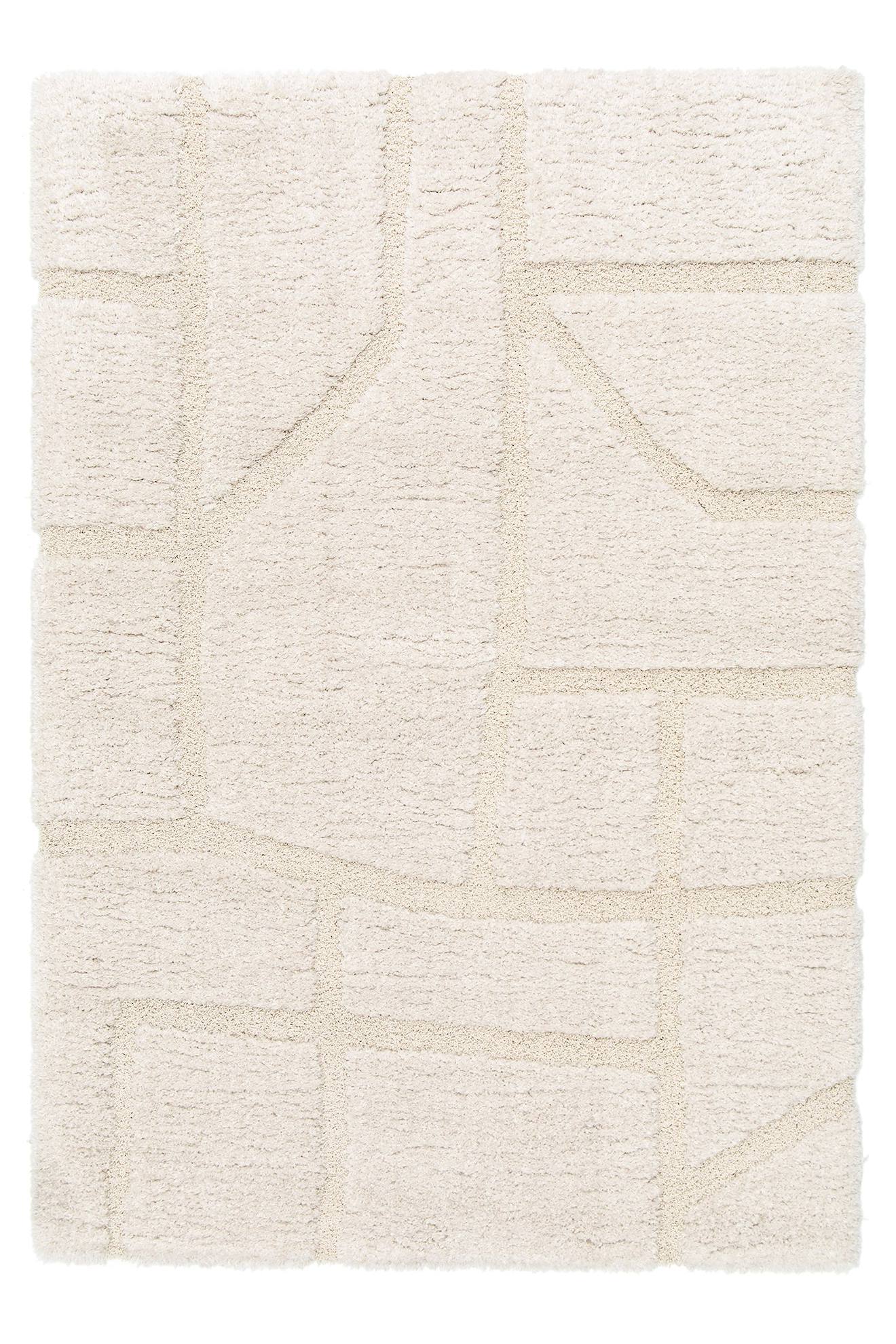 Tapis Doux À Relief Sculptural En Polyester Recyclé Murmure Beige