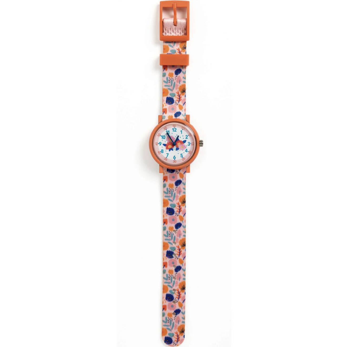 Montre Enfant Fleurs Orange, Rose, Bleu