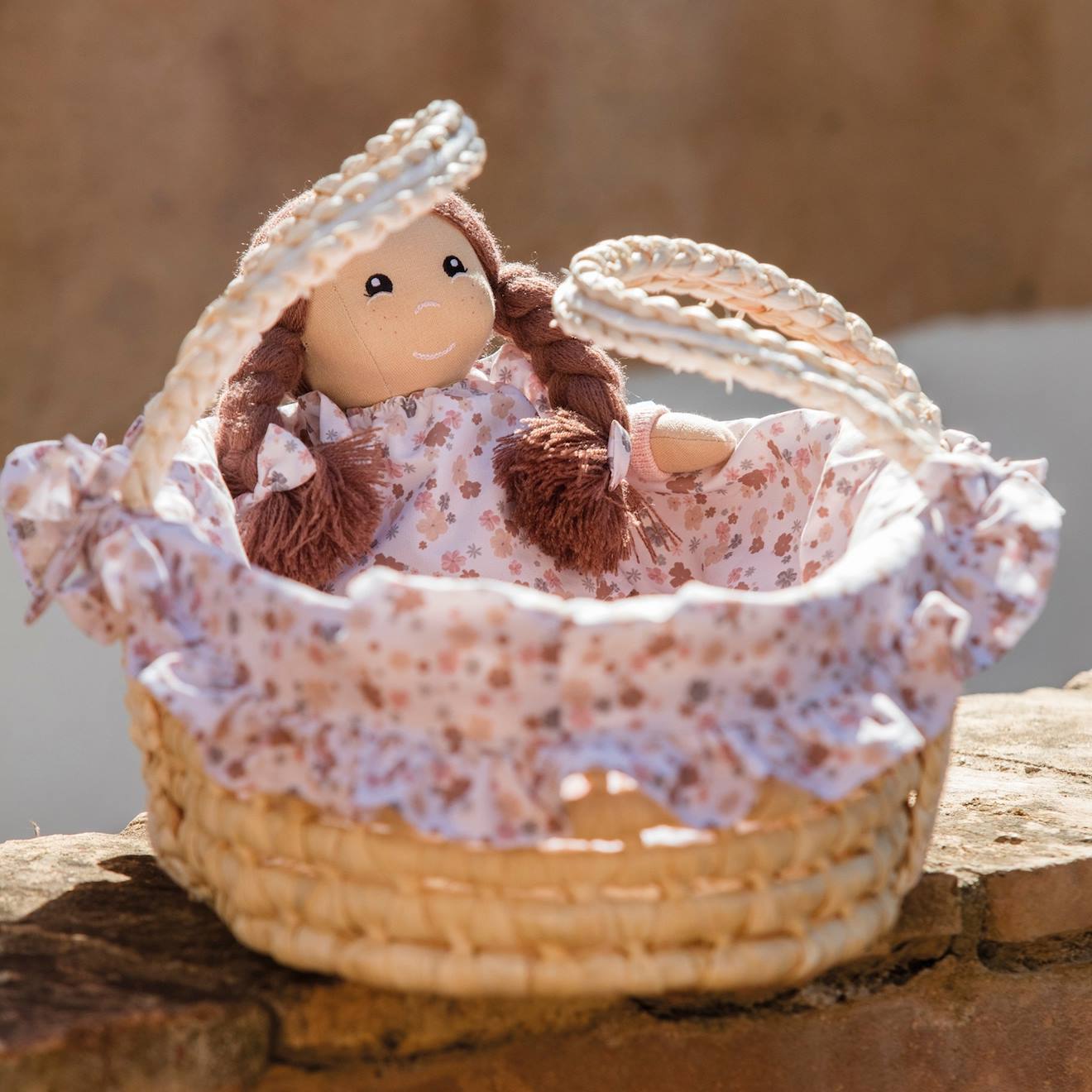 Ancien Couffin En Osier Pour Poupon - Panier Vintage Années 40, Décoration Chambre Bébé