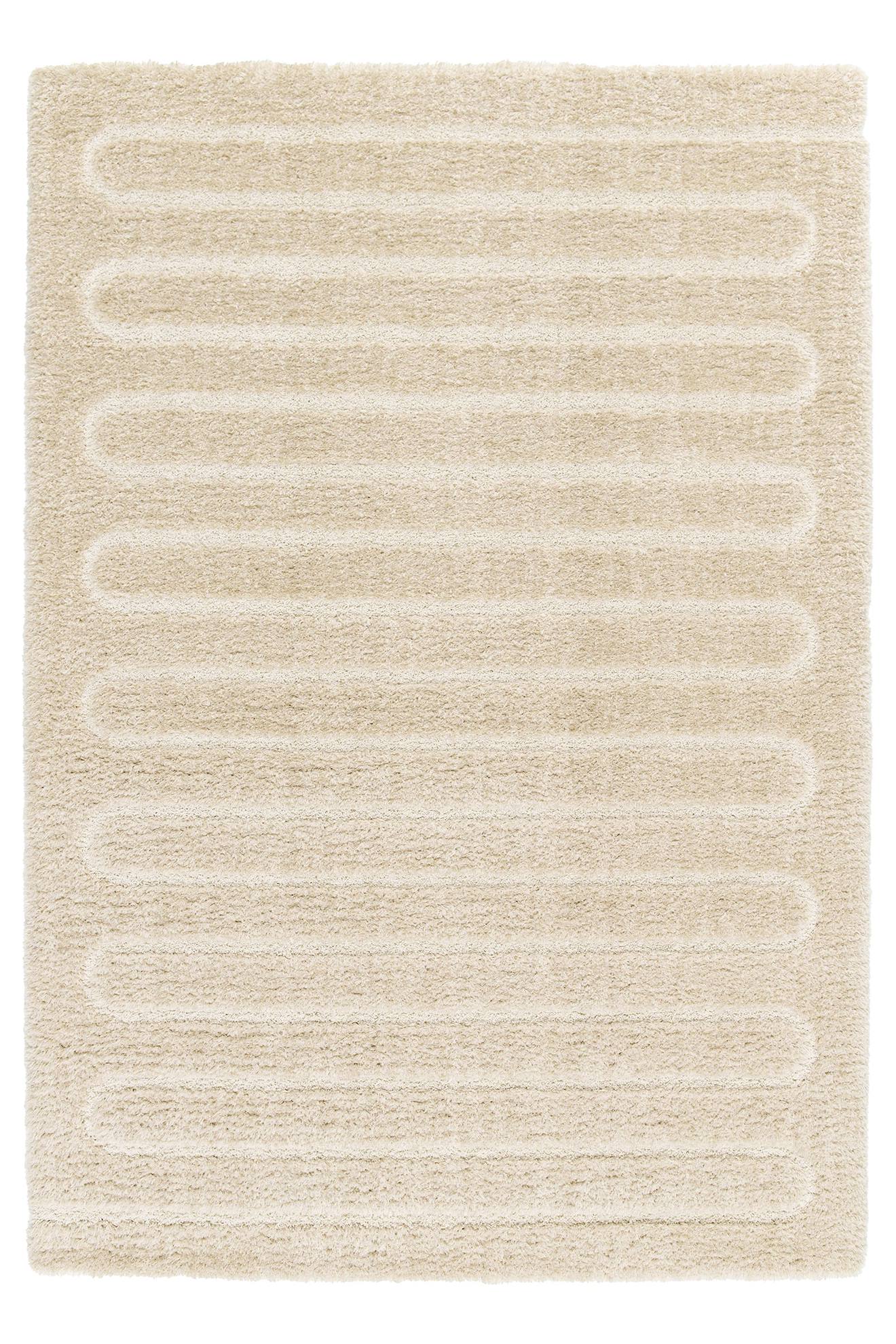 Tapis À Relief En Polyester Recyclé Au Design Épuré Eolya Beige
