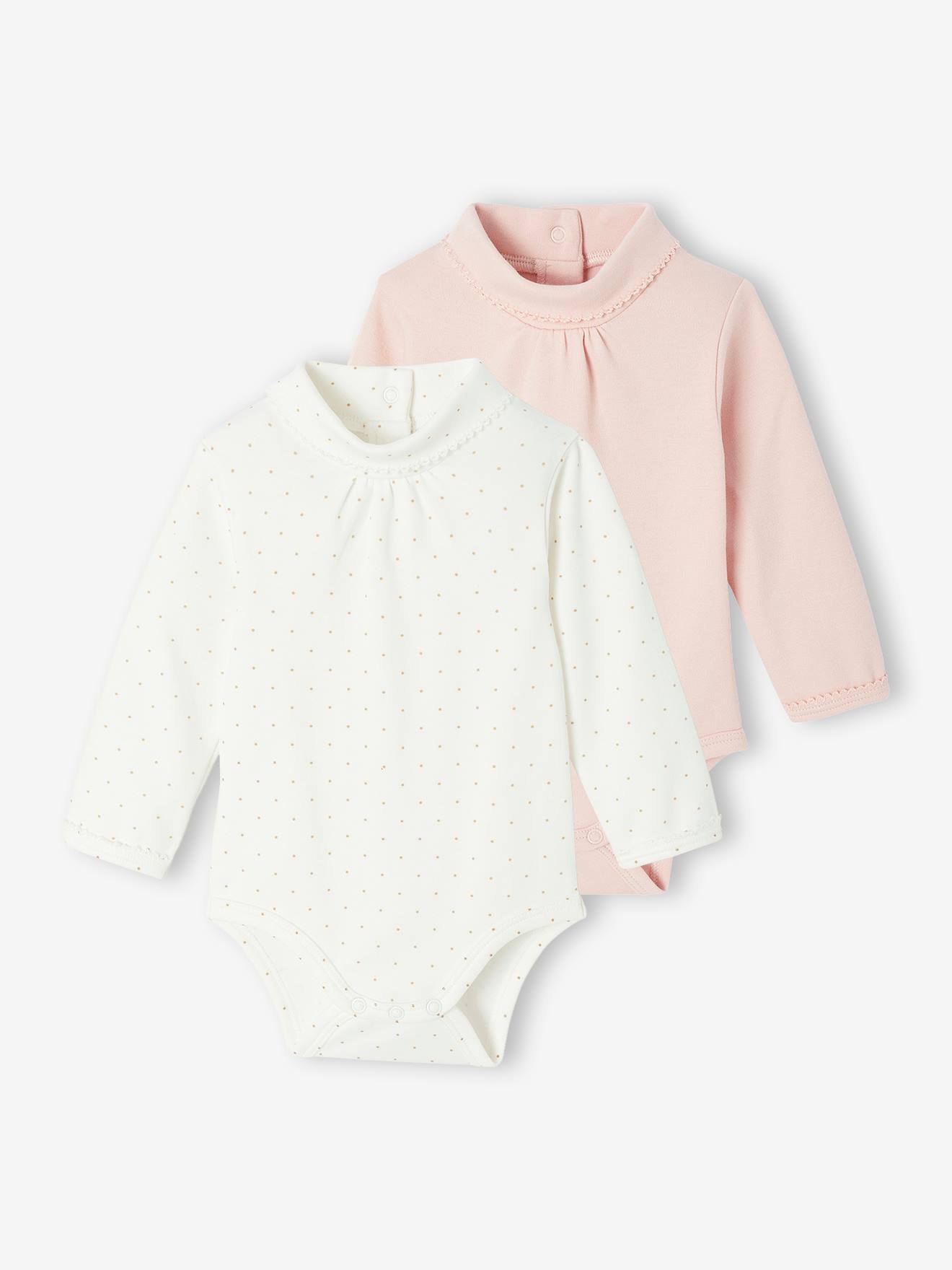 Lot de 2 bodies naissance col roul manches longues rose ple 22 €