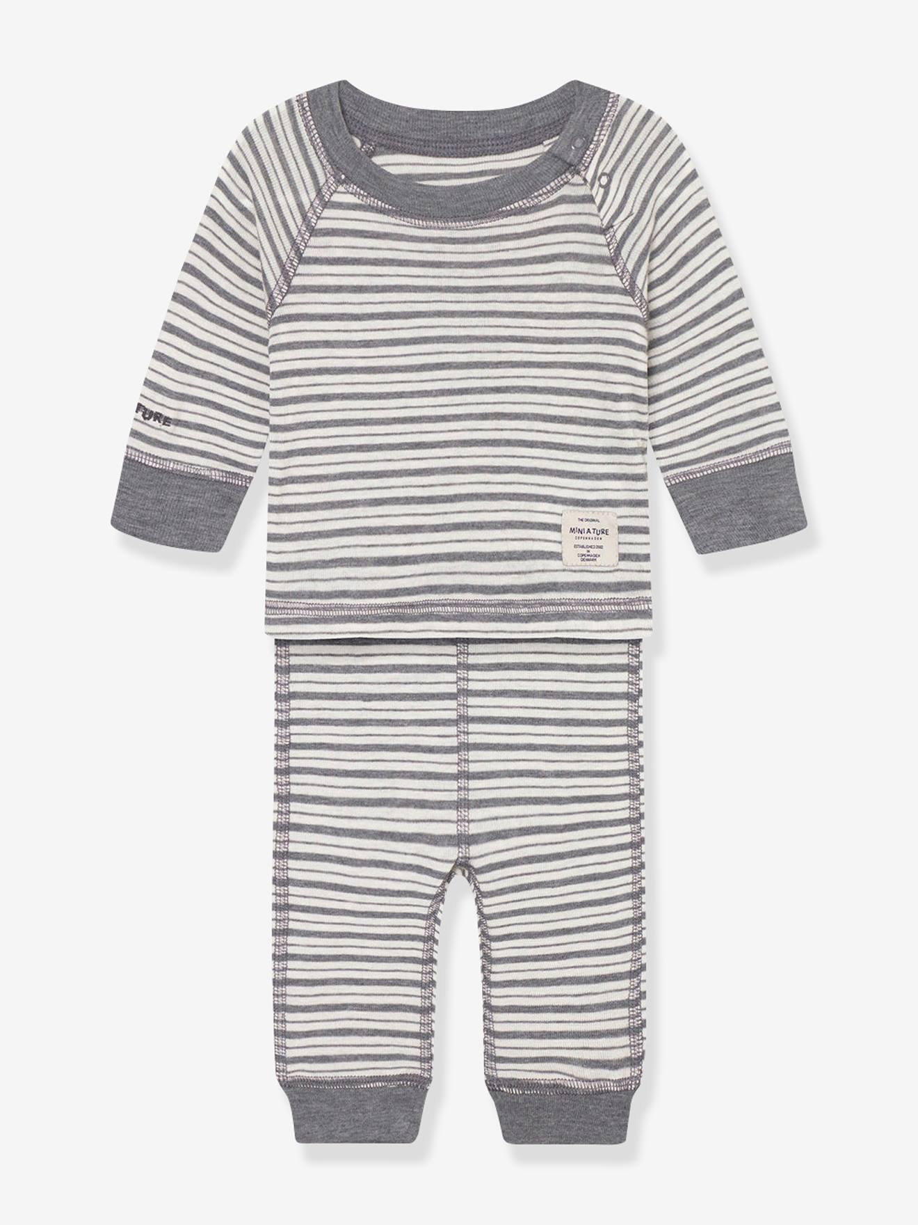 Chemise & leggings MATBELA Bébé MINI A TURE rayé gris