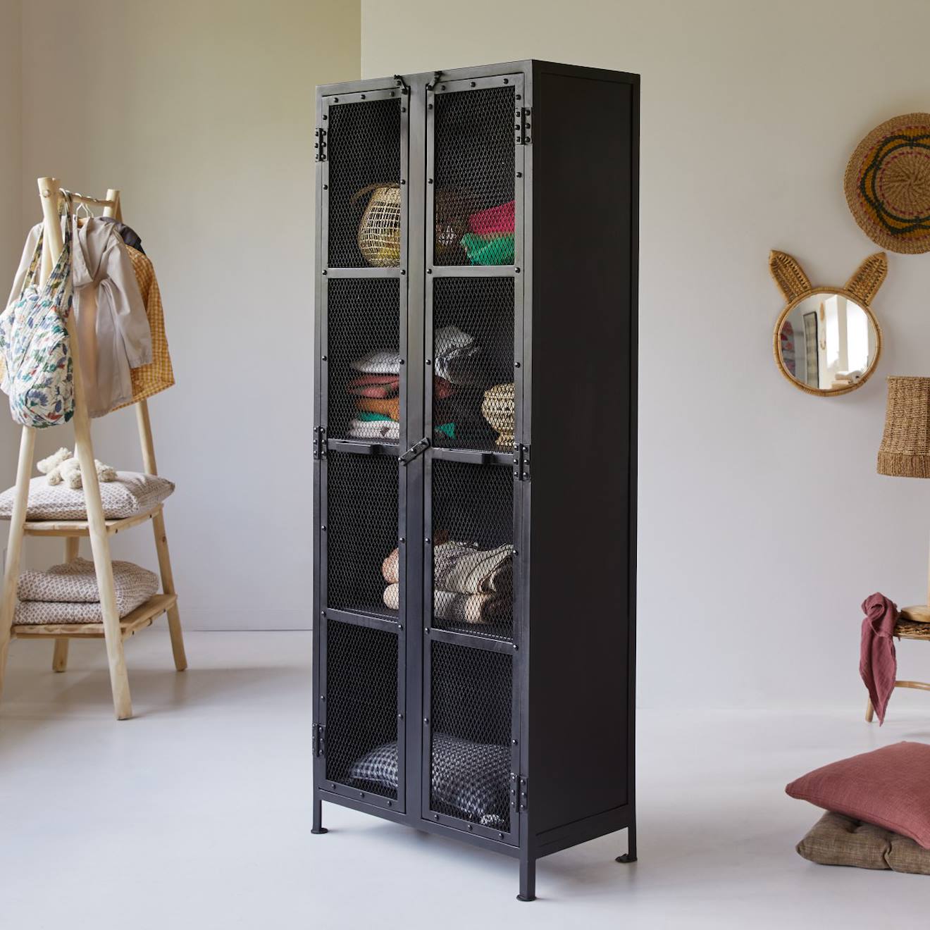 Armoire Enfant En Métal Noir 175 Cleo Noir (Tikamoon) - Image 2