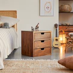 Chambre et rangement-Chevet enfant en bois de palissandre massif kwarto 3 tiroirs