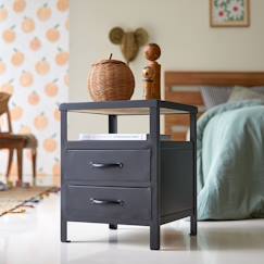 Chambre et rangement-Chevet enfant en métal 2 tiroirs style industriel