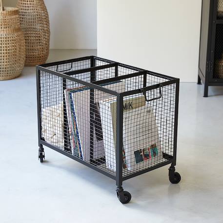 Tikamoon - Casier À Jouets Enfant En Métal Industriel Noir