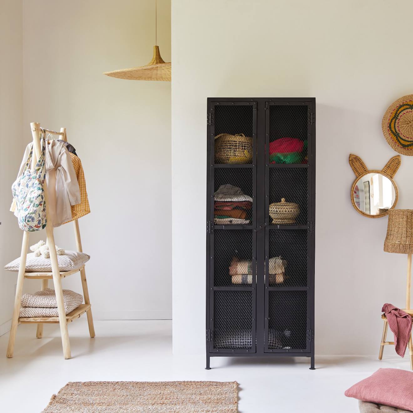 Armoire Enfant En Métal Noir 175 Cleo Noir (Tikamoon) - Image 1