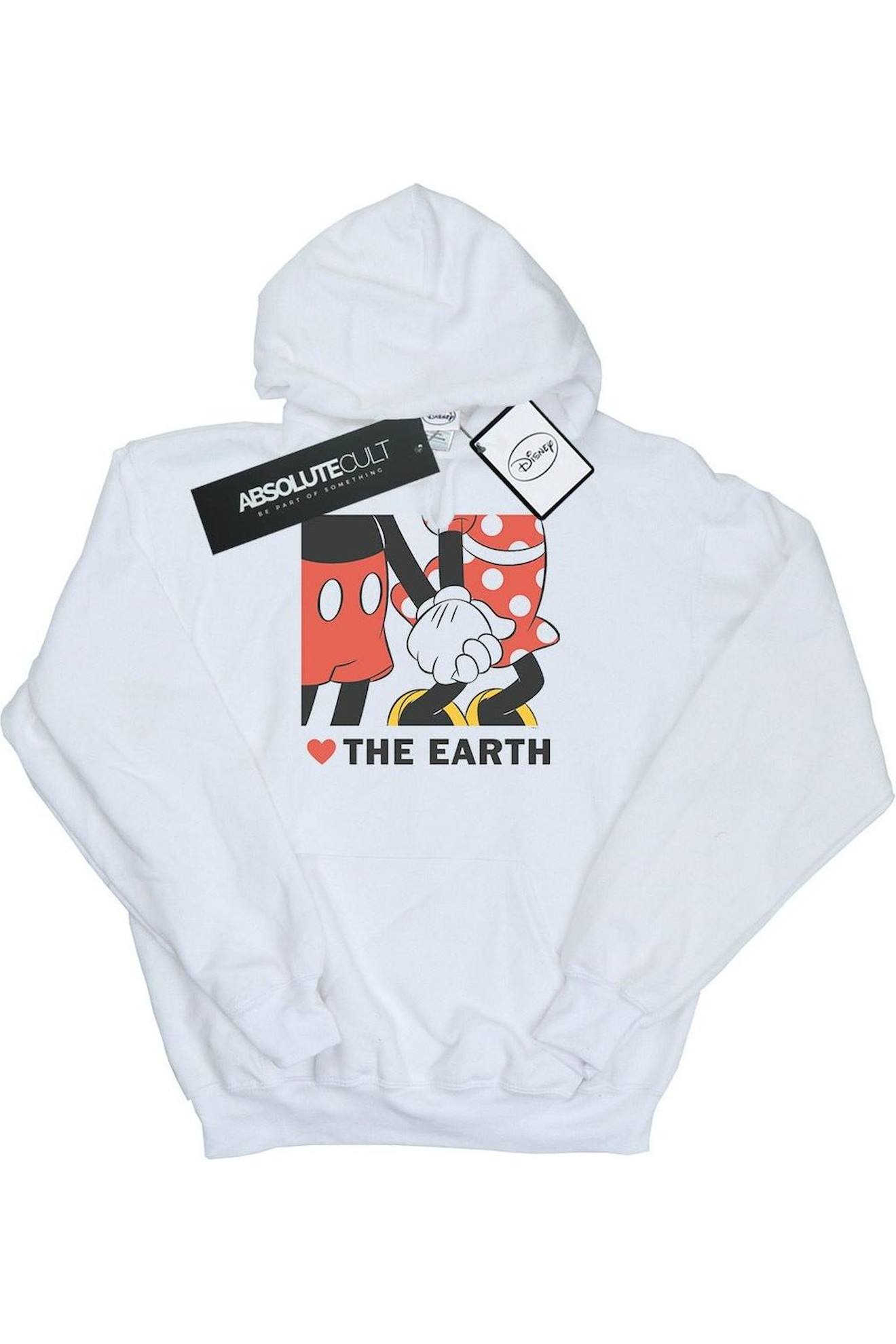 Sweat À Capuche Coton Disney Heart The Earth Blanc