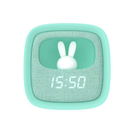 Réveil et veilleuse pour enfant Billy clock - Motif lapin, face avant tissu Blue Waves+Chocolat+Gris+Marshmallow+Navy+Rose+Turquoise 37 - vertbaudet enfant 