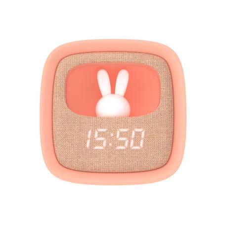Réveil et veilleuse pour enfant Billy clock - Motif lapin, face avant tissu Blue Waves+Chocolat+Gris+Marshmallow+Navy+Rose+Turquoise 31 - vertbaudet enfant 