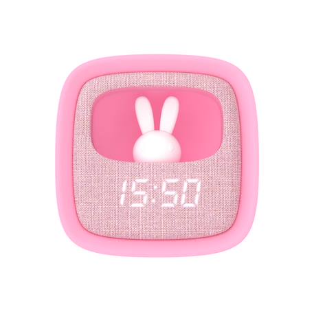 Réveil et veilleuse pour enfant Billy clock - Motif lapin, face avant tissu Blue Waves+Chocolat+Gris+Marshmallow+Navy+Rose+Turquoise 19 - vertbaudet enfant 