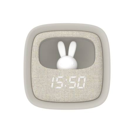 Réveil et veilleuse pour enfant Billy clock - Motif lapin, face avant tissu Blue Waves+Chocolat+Gris+Marshmallow+Navy+Rose+Turquoise 13 - vertbaudet enfant 