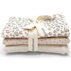 -Lot de 3 langes soft print (70 x 70 cm)