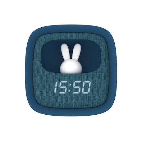 Réveil et veilleuse pour enfant Billy clock - Motif lapin, face avant tissu Blue Waves+Chocolat+Gris+Marshmallow+Navy+Rose+Turquoise 25 - vertbaudet enfant 