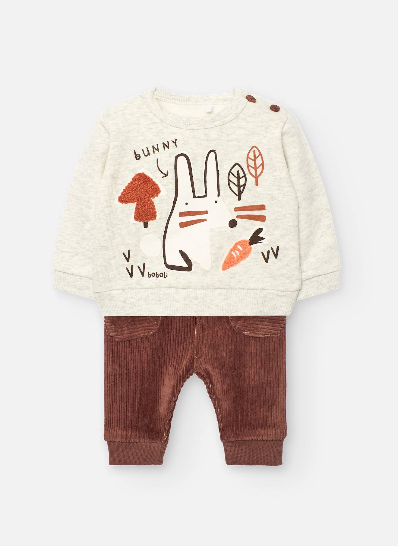 Ensemble Bébé En Tricot Lapin Beige