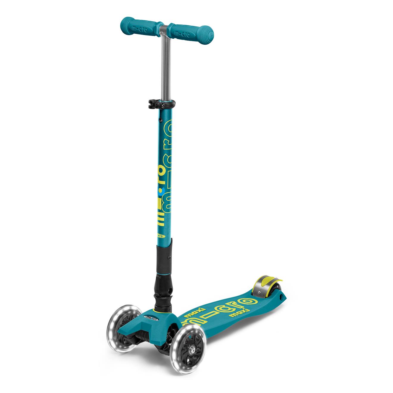 Trottinette Enfant Maxi Micro Deluxe Pliable Led Bleu Pétrole