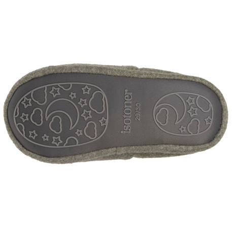 Chaussons mocassins polaire, semelle gomme antidérapante Kaki chiné 4 - vertbaudet enfant 