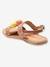 Sandales en cuir fille avec pompons rose 3 - vertbaudet enfant 