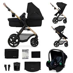 Puériculture-Poussette Kinderkraft MOOV 2 3 en 1 avec Siège 2 en 1 Transformable, MINK PRO i-Size, Travel System et Roues Increvables