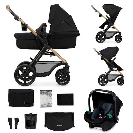 Kinderkraft - Poussette Kinderkraft Moov 2 3 En 1 Avec Siège 2 En 1 Transformable, Mink Pro I-size, Travel System Et Roues Increvables Noir