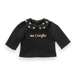 -T-shirt noir et or manches longues pour poupée ma corolle