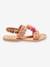 Sandales en cuir fille avec pompons rose 2 - vertbaudet enfant 