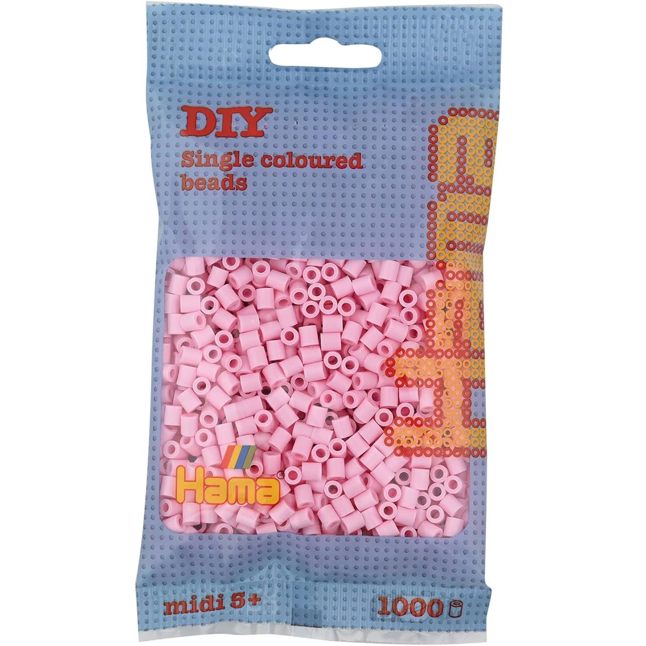 Sachet 1000 Perles Plastique Midi Mix Rose Tendre Rose