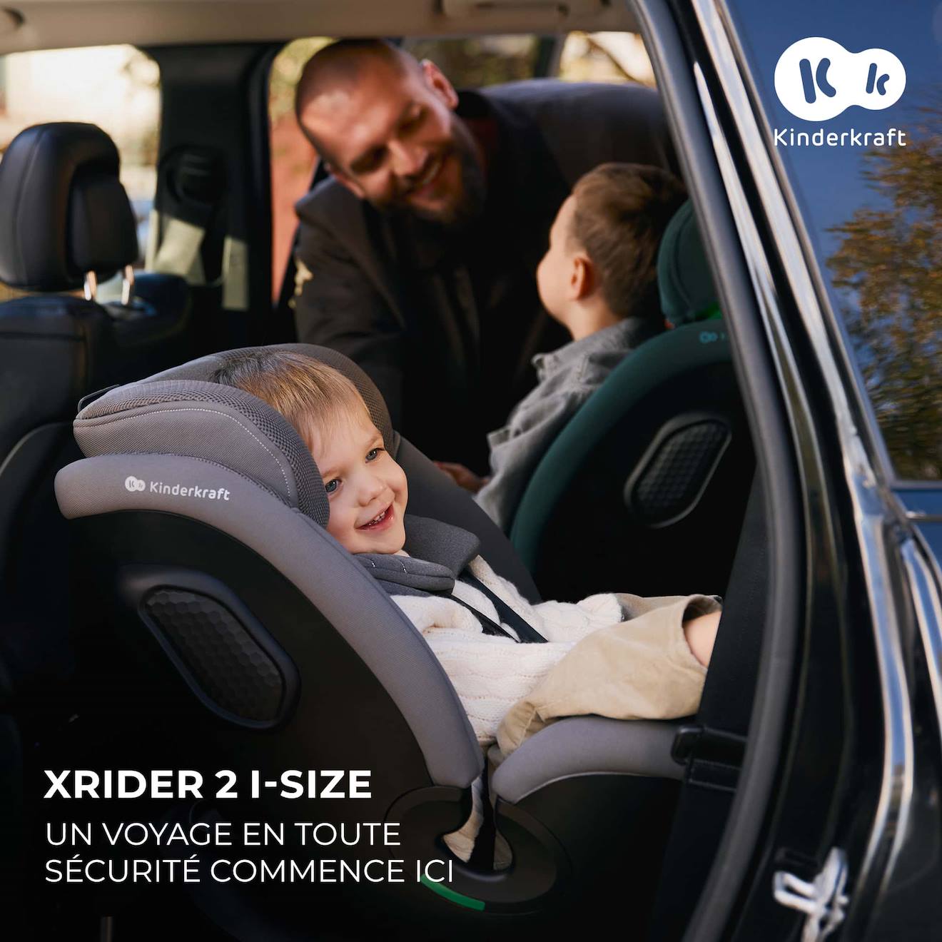 Siege Auto Xrider 2 I Size Pratique Et Confortable Gris (Kinderkraft) - Image 1