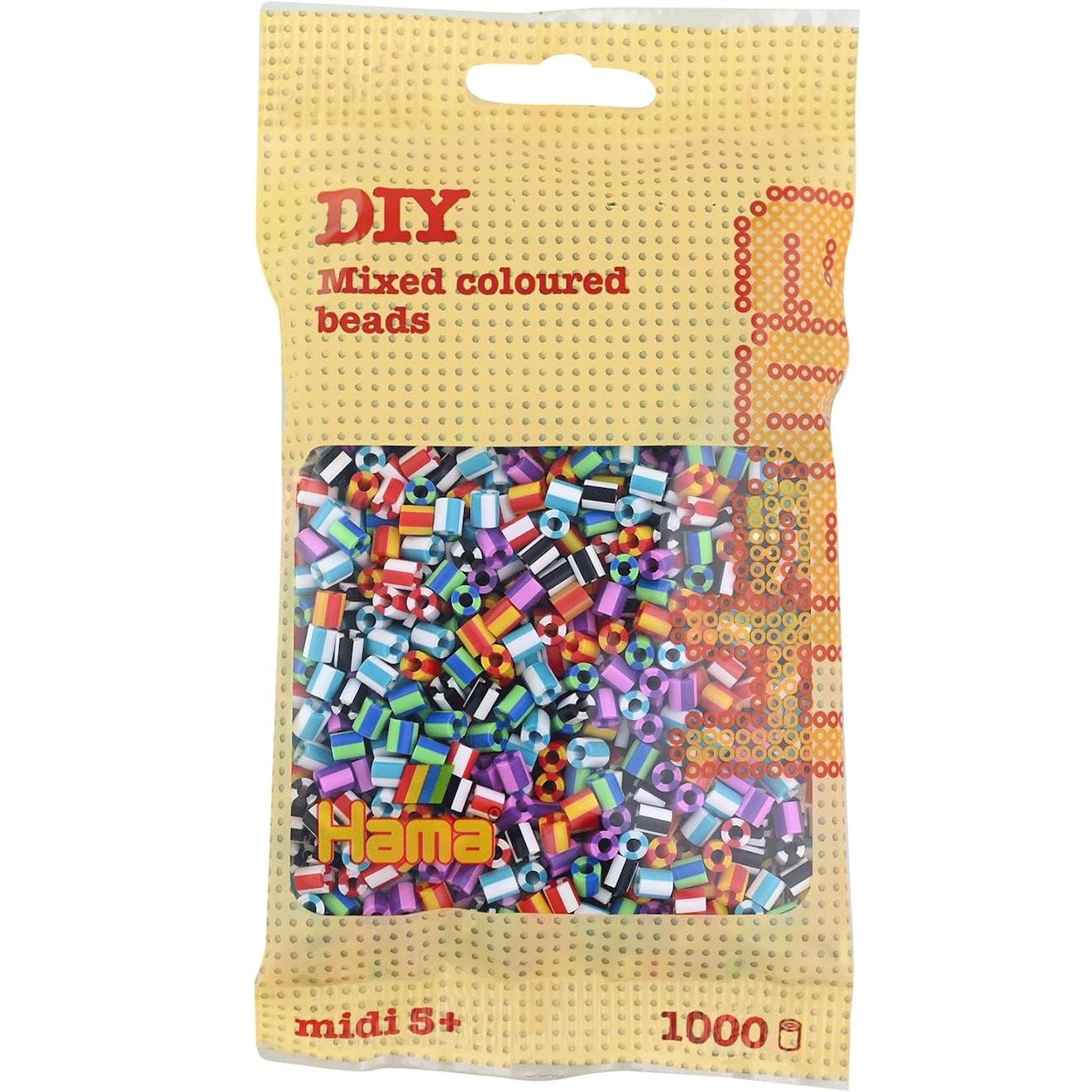 Sachet 1000 Perles Plastique Midi Mix Bicolores Beige