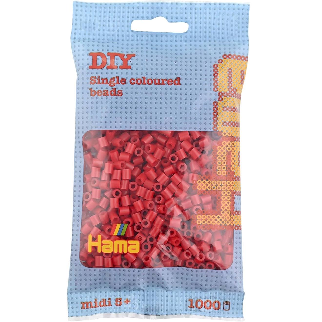 Sachet 1000 Perles Plastique Rouge