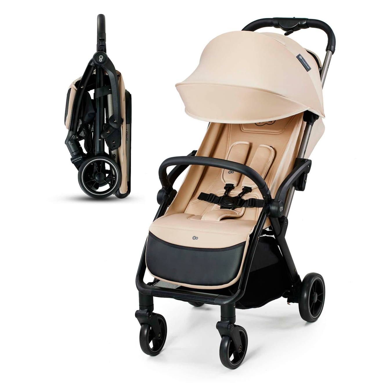 Poussette+Legere+Voyage,+Pliage+Automatique,+Jusqu%27à+24+Kg+-+Apino+Beige