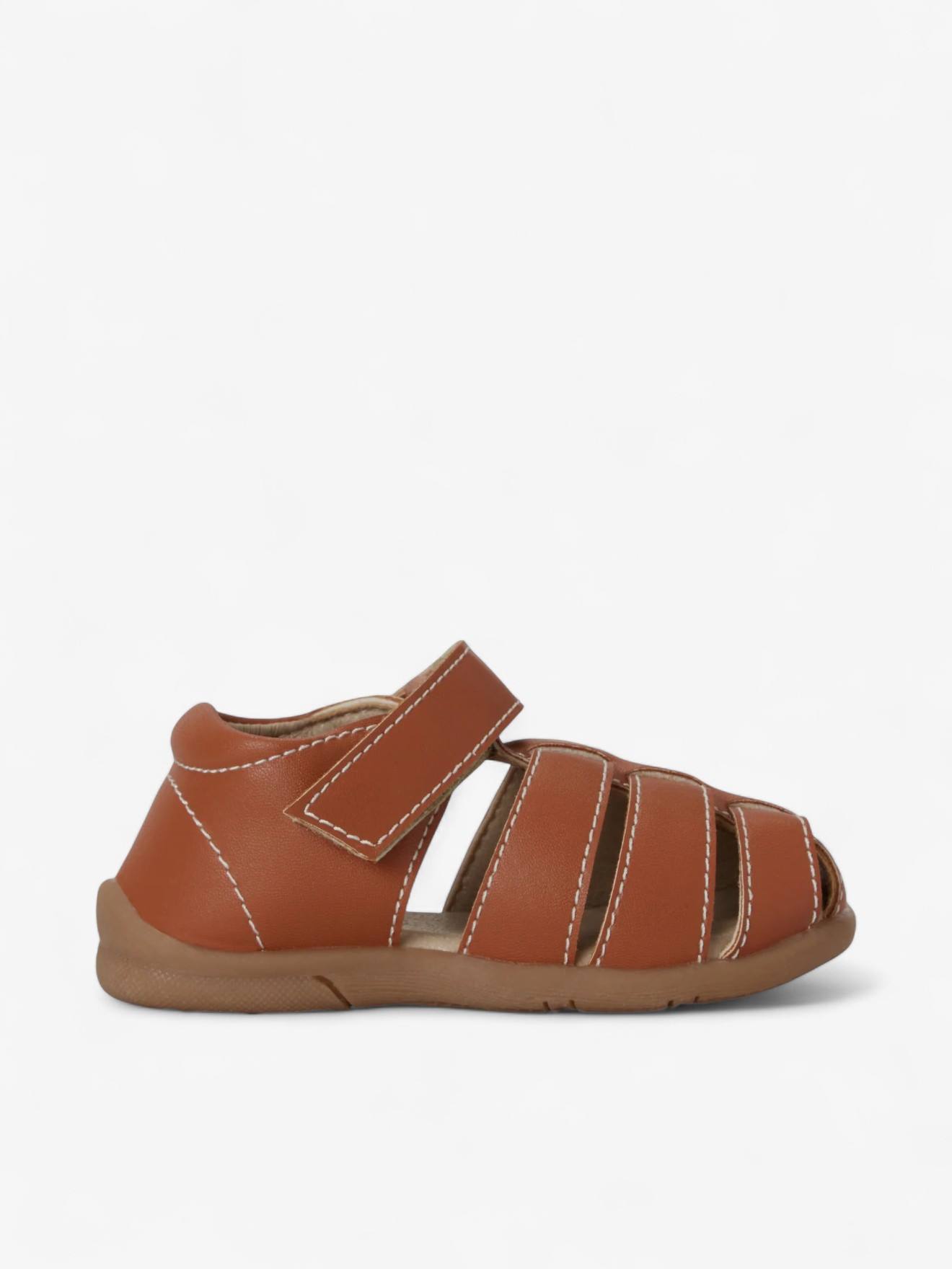 Sandales Little Gardener Enfant En Cuir Vegan Brown