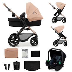 Puériculture-Poussette-Poussette Kinderkraft MOOV 2 3 en 1 avec Siège 2 en 1 Transformable, MINK PRO i-Size, Travel System et Roues Increvables