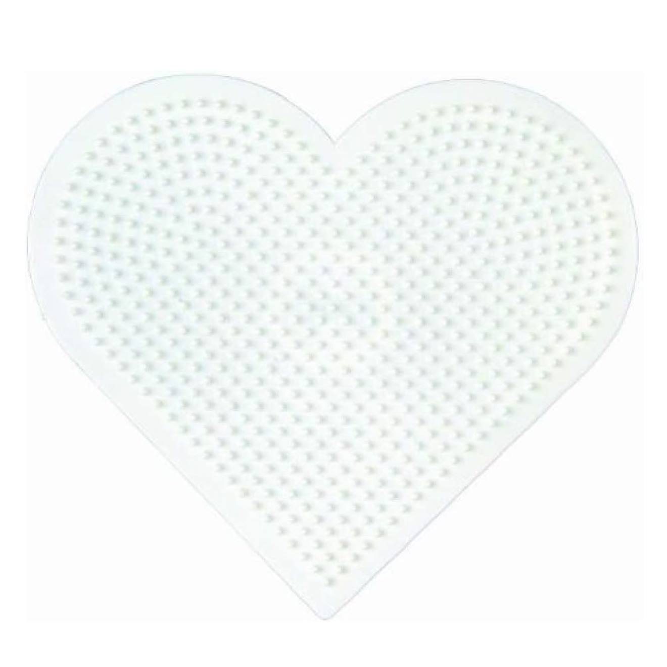 Plaque Grand Cœur Perles Plastique Midi Blanc