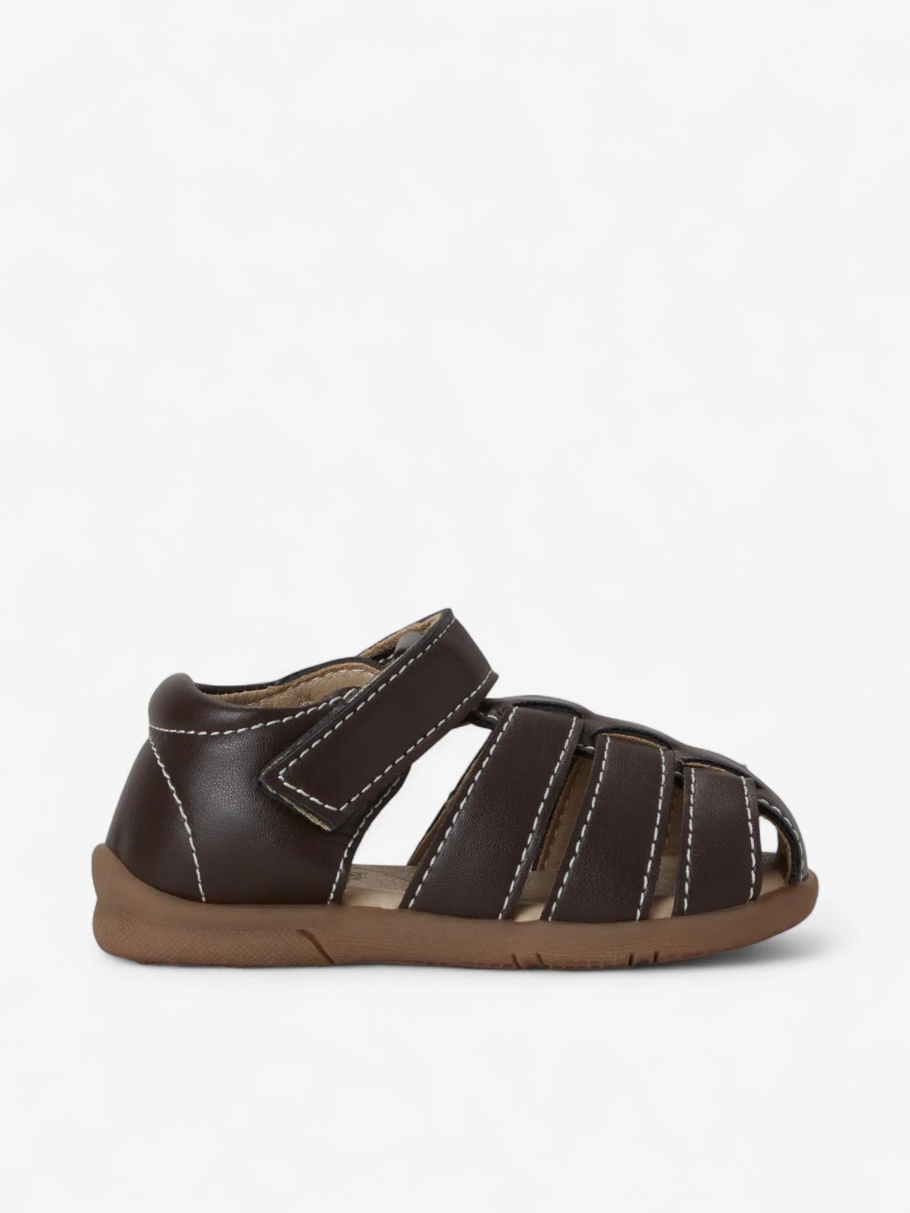 Sandales Little Gardener Enfant En Cuir Vegan Dark Brown