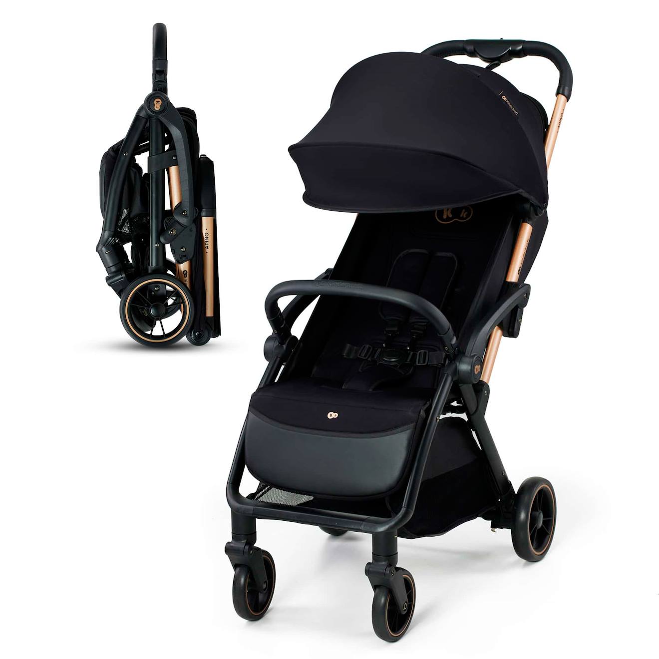 Poussette+Legere+Voyage,+Pliage+Automatique,+Jusqu%27à+24+Kg+-+Apino+Noir