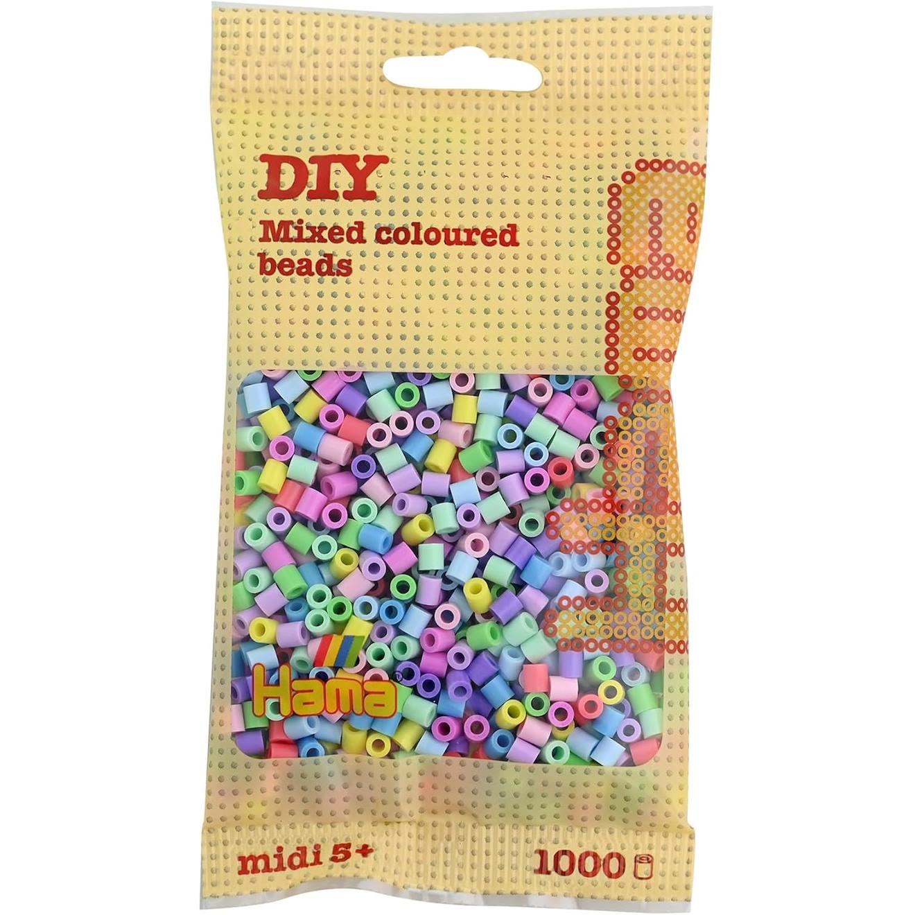 Sachet 1000 Perles Plastique Midi Pastel Mix Beige