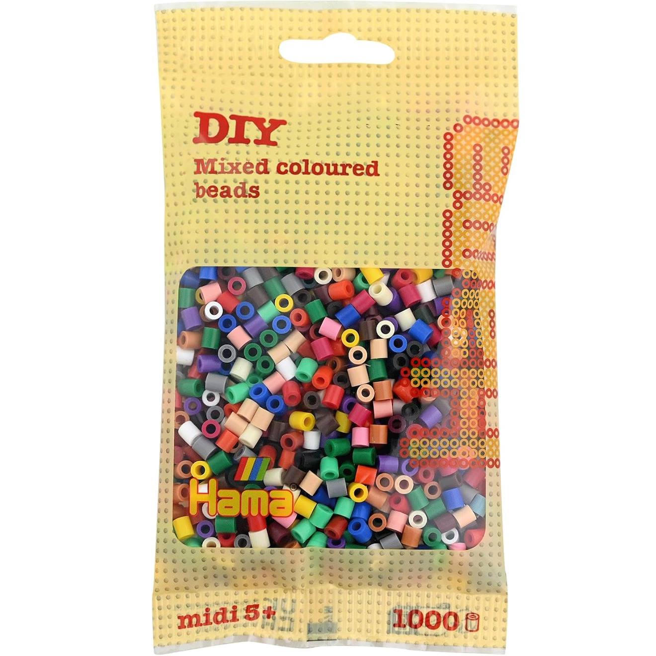 Sachet 1000 Perles Plastique Midi Base Mix 22 Couleurs Beige