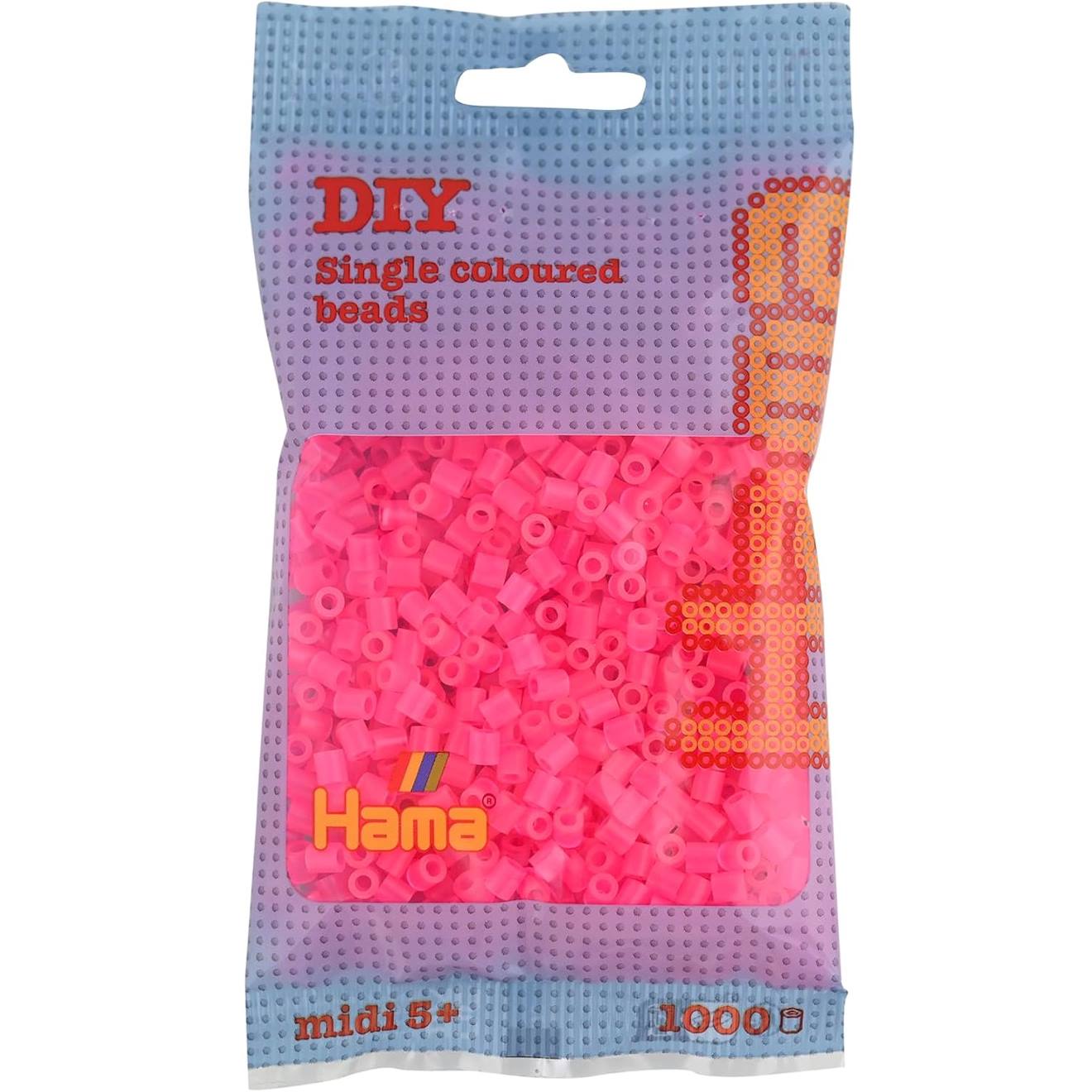 Sachet 1000 Perles Plastique Midi Fuschia Rose