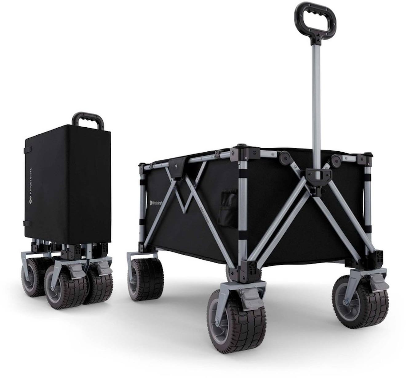Chariot+De+Transport+Pliable,+Capacite+130+Litres,+Capacite+Charge+100+Kg,+Poids+10kg+Noir